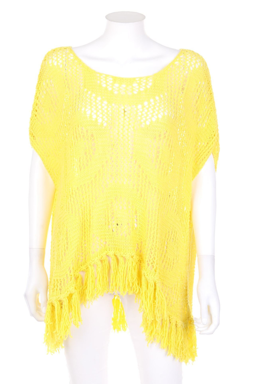 UNITED COLORS OF BENETTON - Boho-Shortsleeve Pullover with Fringes - ONE SIZE