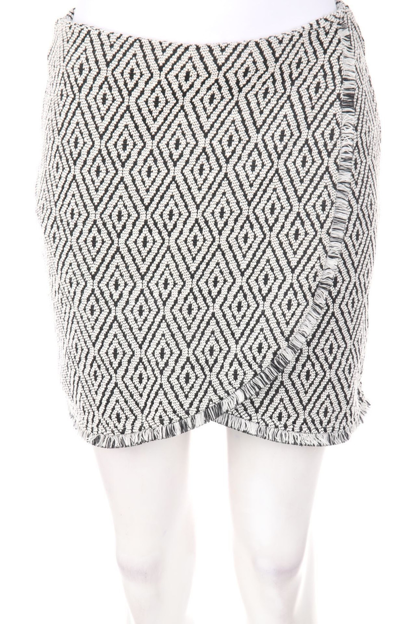 AMISU - Minirock in Wickel-Optik mit geometrischem Muster - D 36