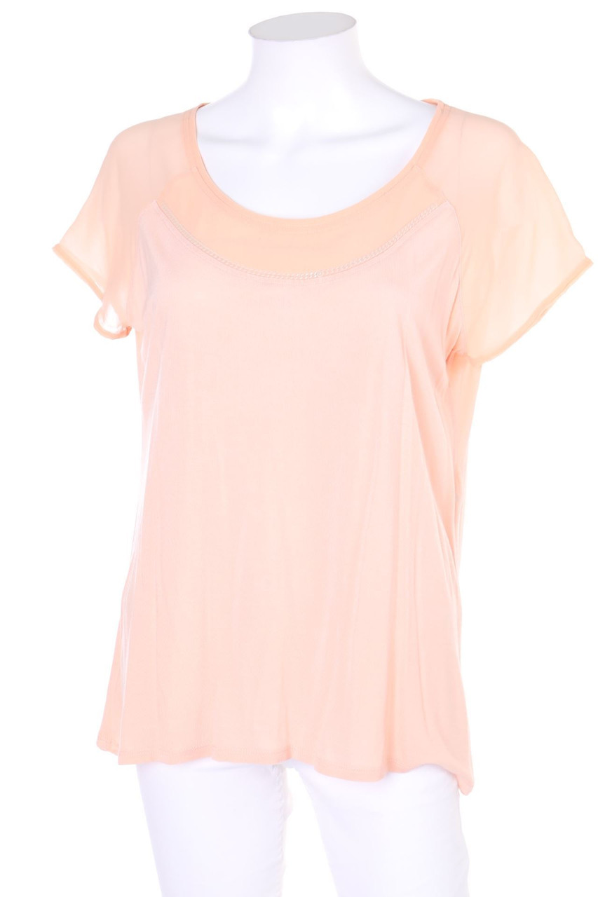 KOOKAI - Kurzarm-Shirt mit Chiffon - D 36