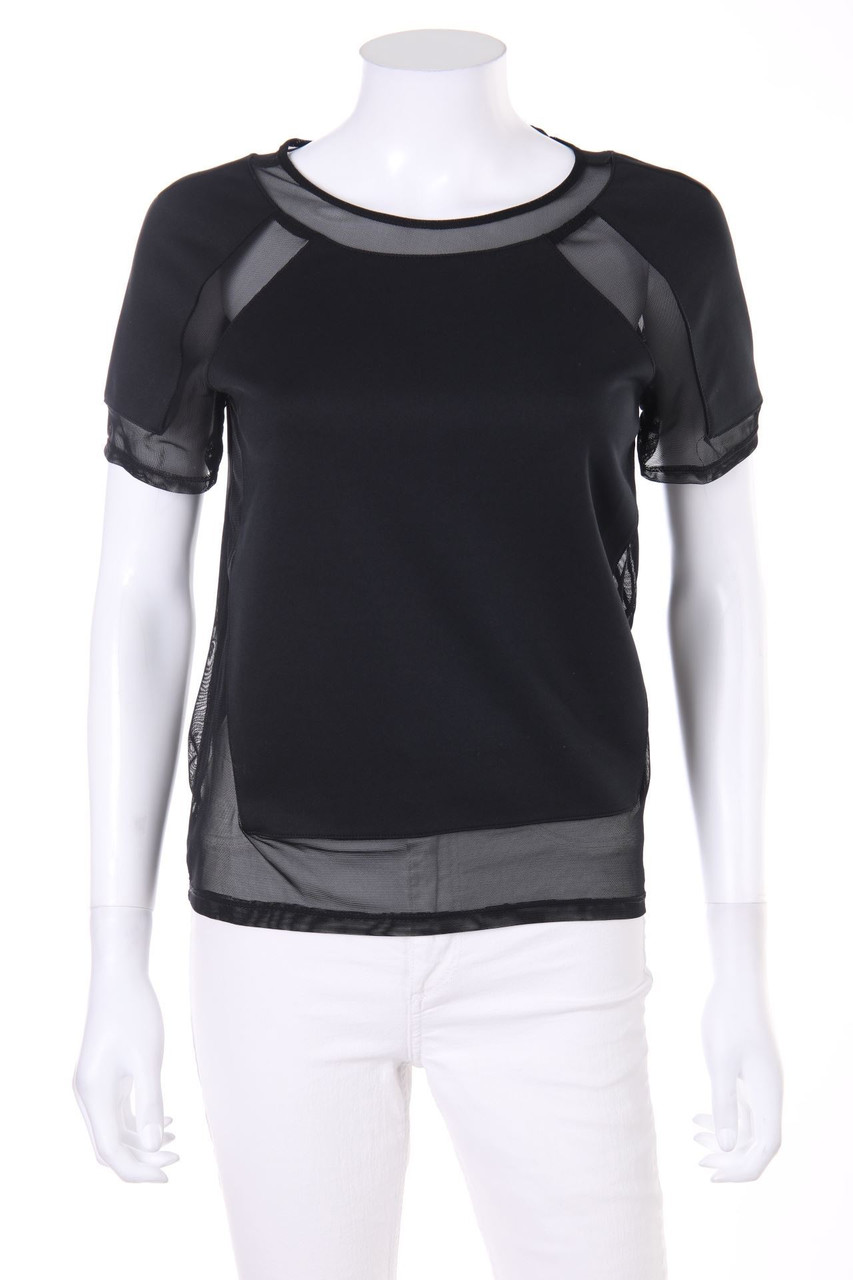 asos - Kurzarm-Bluse mit Mesh-Einsatz - D 32