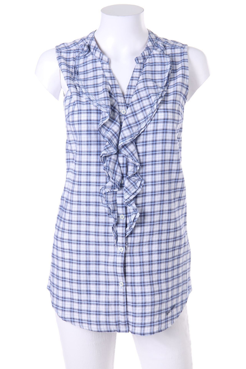 Pepe Jeans - Checked Blouse Top with Silk - S