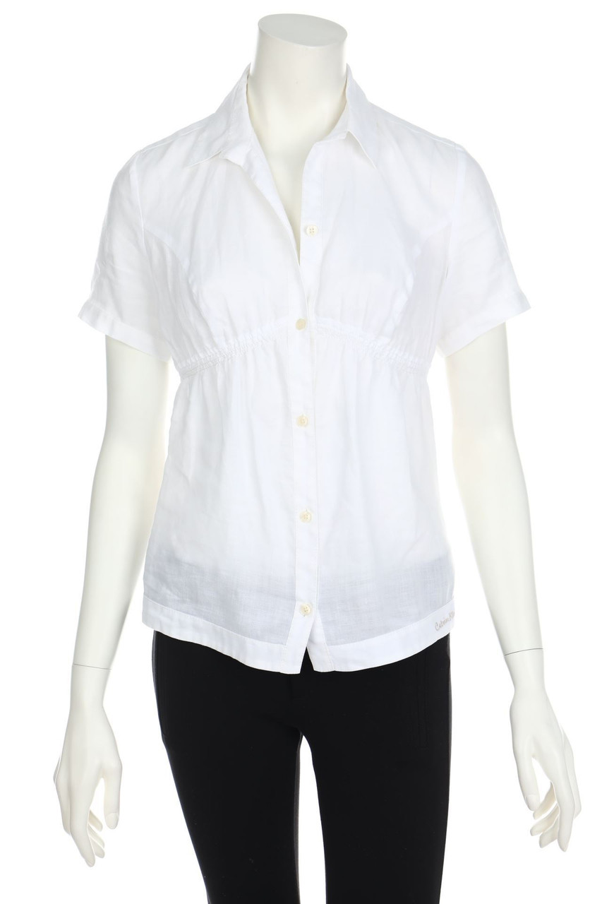 Calvin Klein Jeans - Shortsleeve Blouse with Logo-Stitching - M