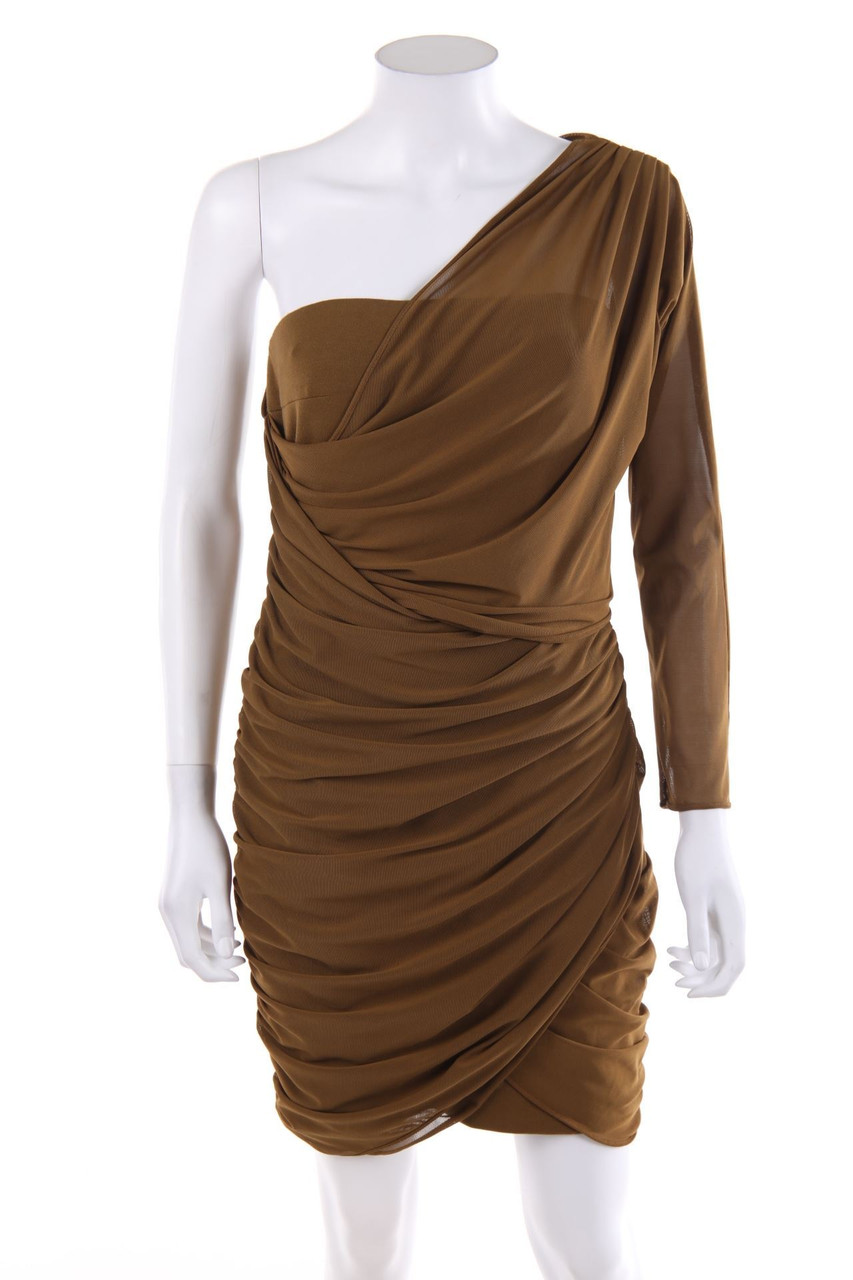 ZARA WOMAN - Mini-One-Shoulder Abendkleid mit Raffungen - M