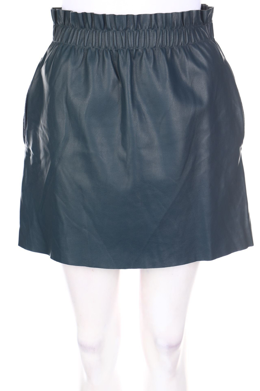 Zara Knit - faux leather mini-skirt - S