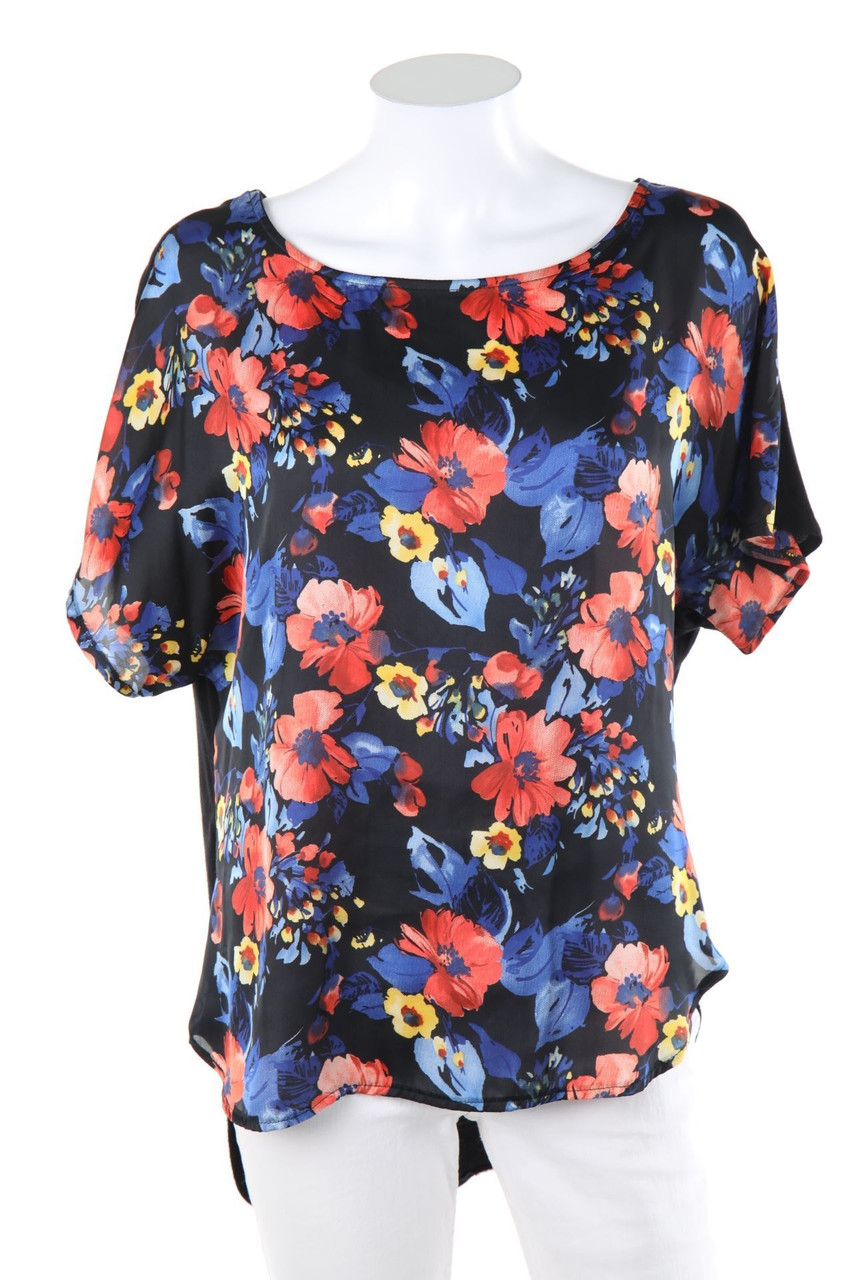 SISLEY - Kurzarm-Shirt mit Blumen-Print - M