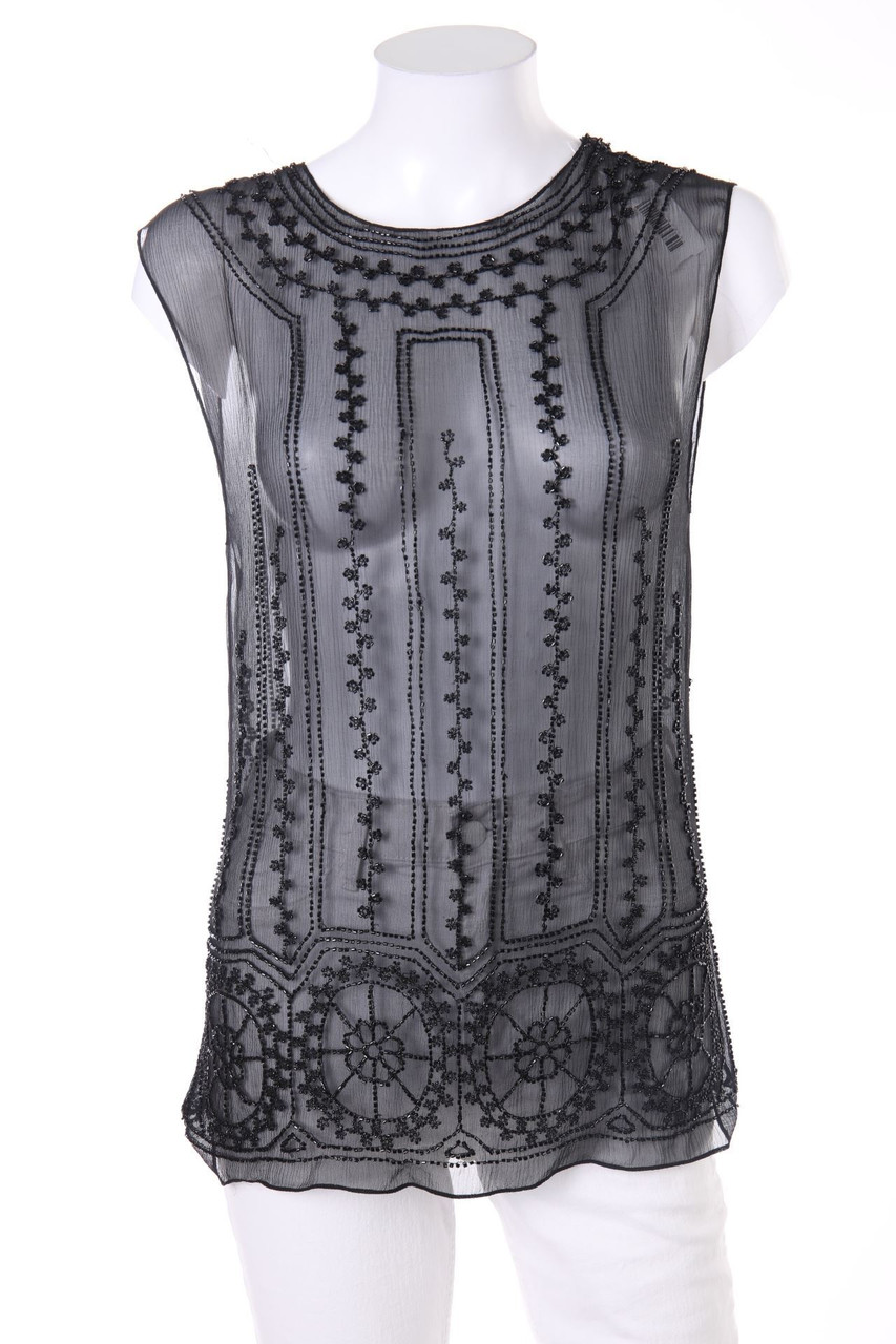 No Label - Chiffon-Top with Pearls - D 38