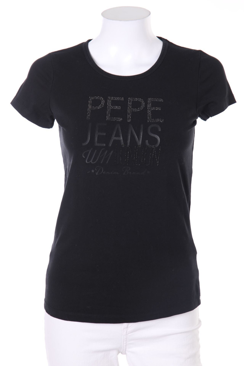 Pepe Jeans London - Shortsleeve-Shirt with Rhinestone Logo - S