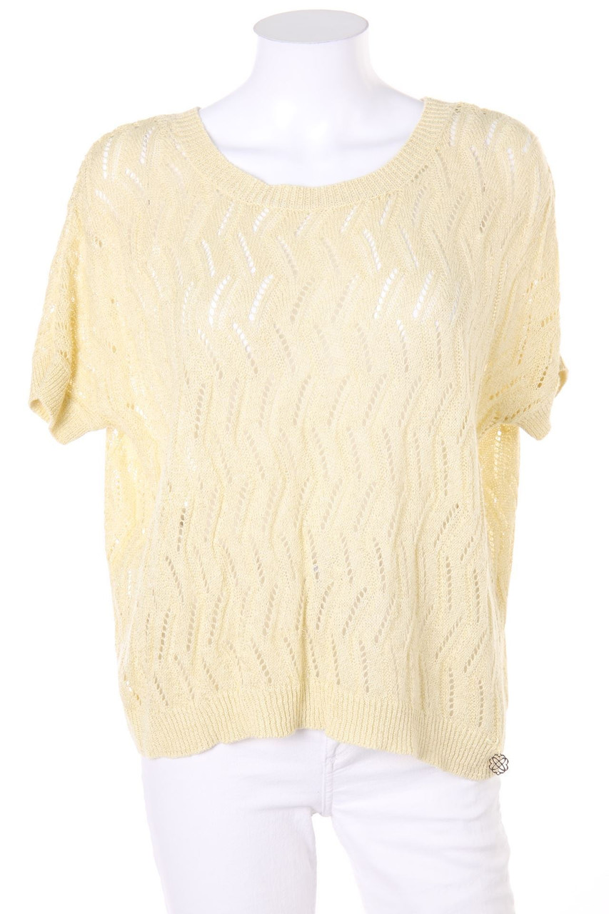 MORGAN - Oversize-Shortsleeve Pullover with Metallic Effect - M