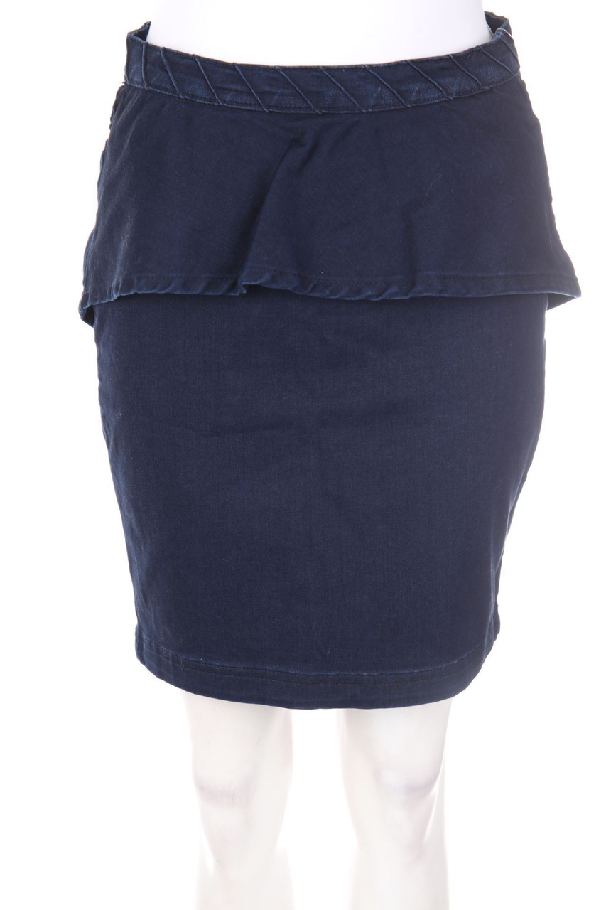 Bershka - Denim Mini Skirt with Volants - L