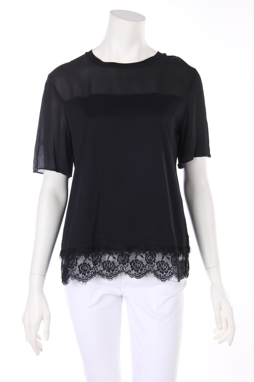 TWINSET SIMONA BARBIERI - Kurzarm-Bluse mit Spitze - M