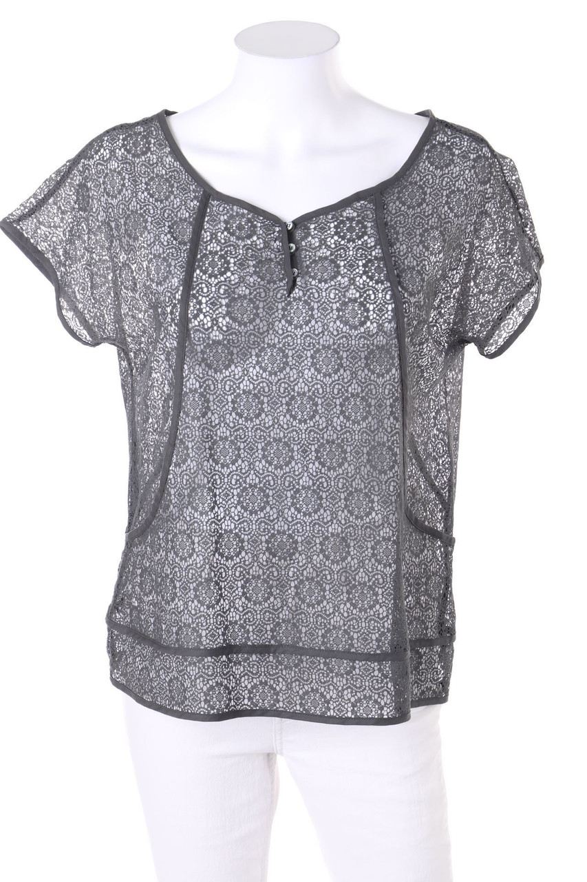 COMPTOIR DES COTONNIERS - Shortsleeve Blouse, Eyelet Lace  - M