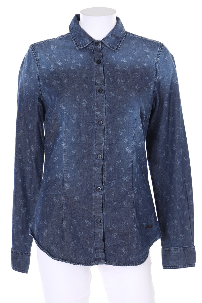 SISLEY - Jeans-Bluse mit Print - M