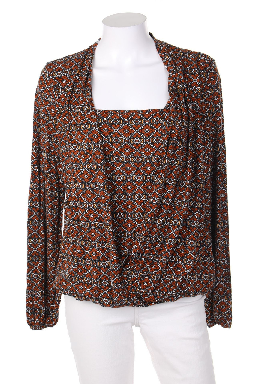 CAMOMILLA - Blouse, Layer Look with Print - D 42