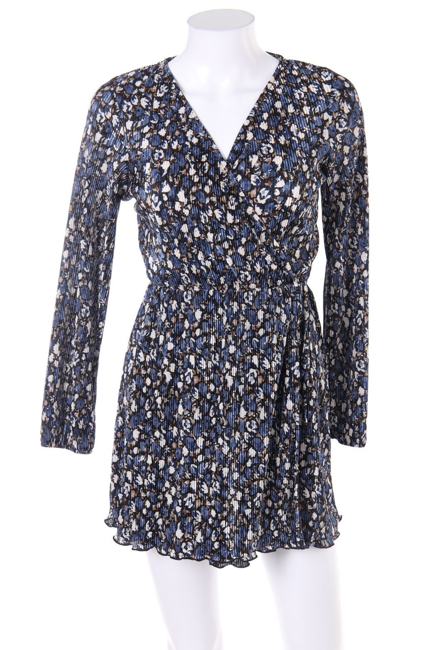 PULL&BEAR - Plissee-Minikleid in Wickel-Optik mit floralem Muster - XS