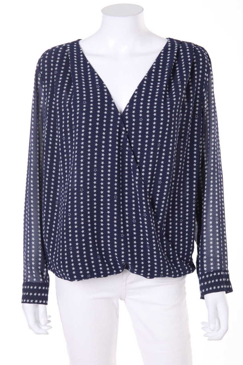 H&M - Bluse in Wickel-Optik mit Print - D 42