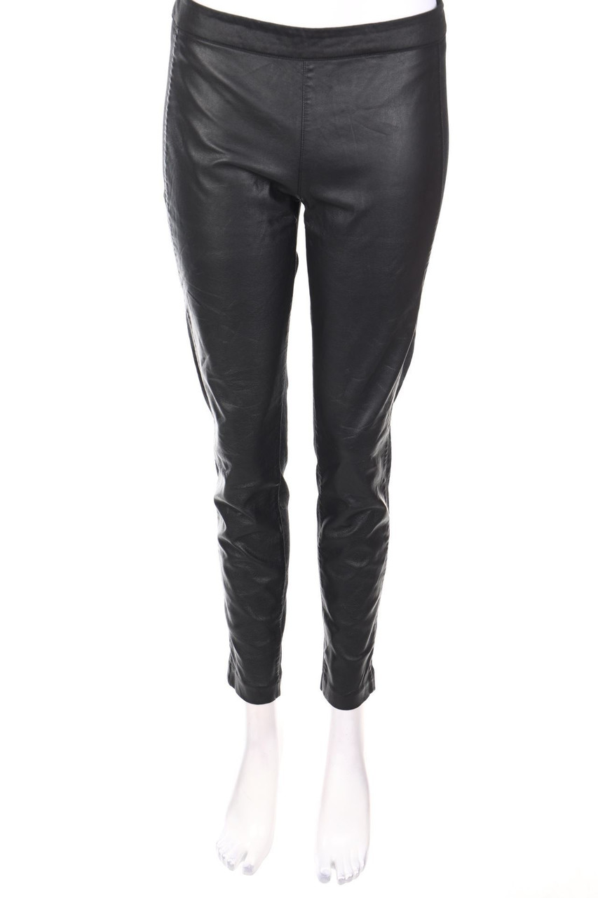 H&M - Coated Skinny Jeggings mit Kunstleder-Details - M