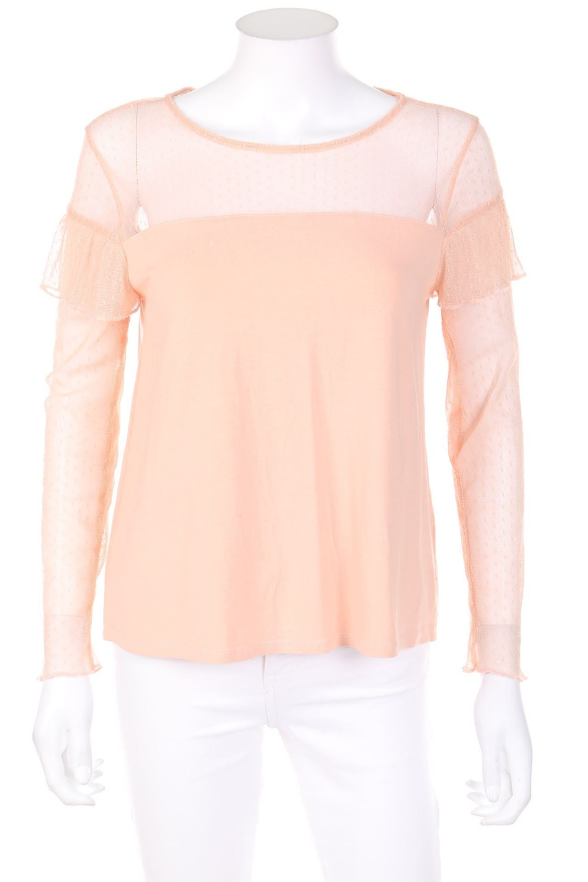 Pimkie - Longsleeve-Shirt mit Spitzen-Einsatz mit Volants - M