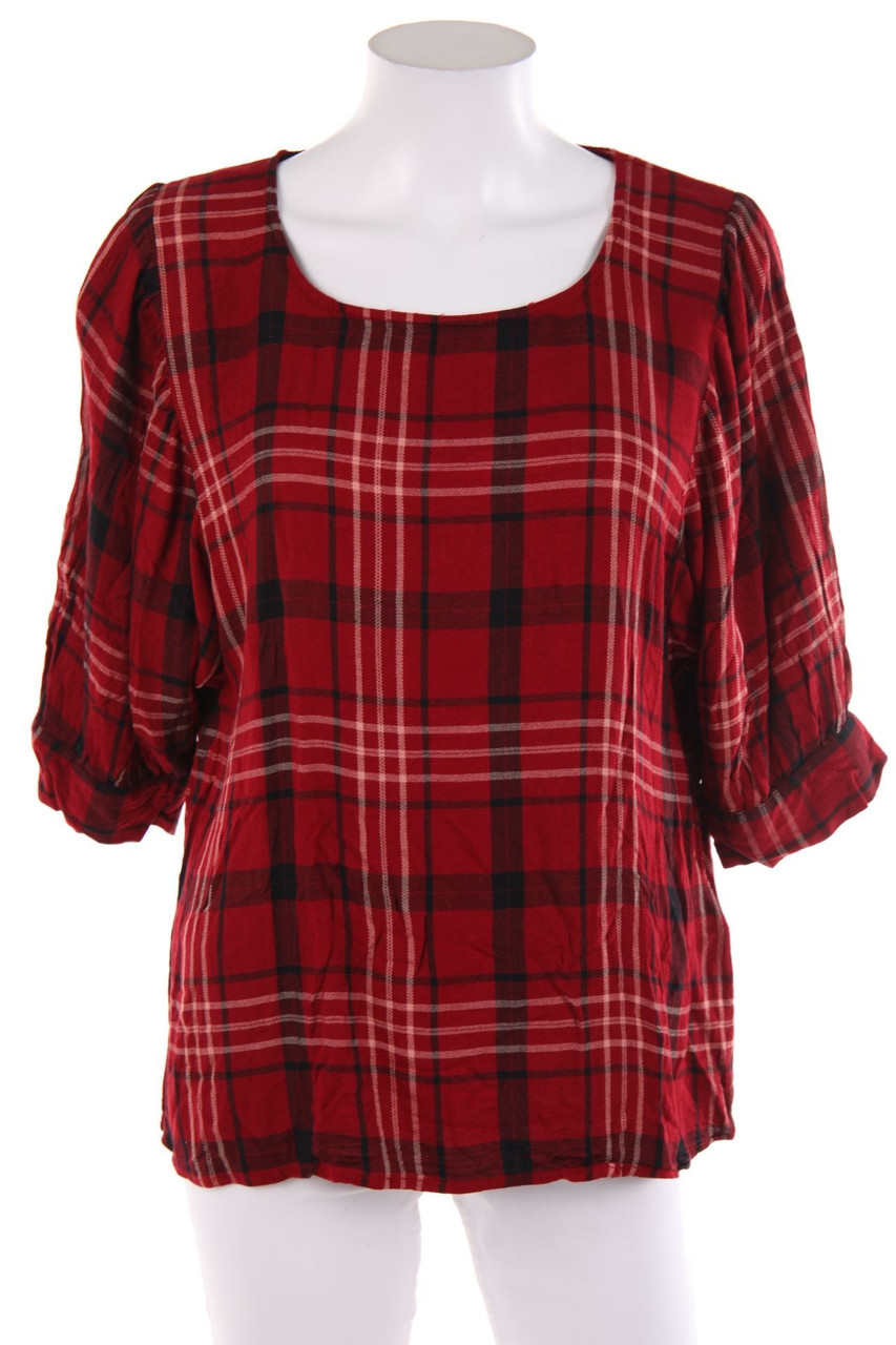 soyaconcept - Karo-Bluse mit 3/4-Ärmel - M