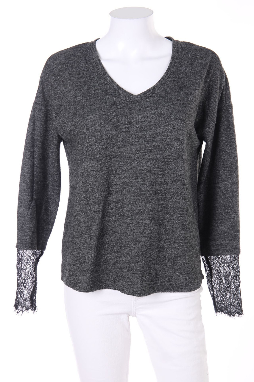 promod - Strick-Pullover mit Spitzen-Einsatz - D 42