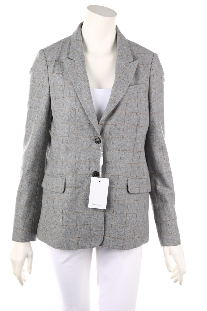 InWear - Karo-Blazer aus Woll-Mix - D 38