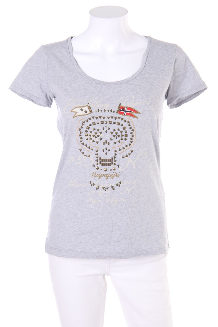 Napapijri - Kurzarm-Shirt mit Nieten - D 38