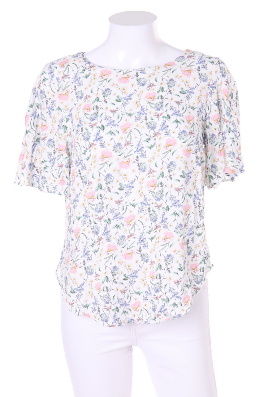 H&M - Kurzarm-Bluse mit Blumen-Print - M