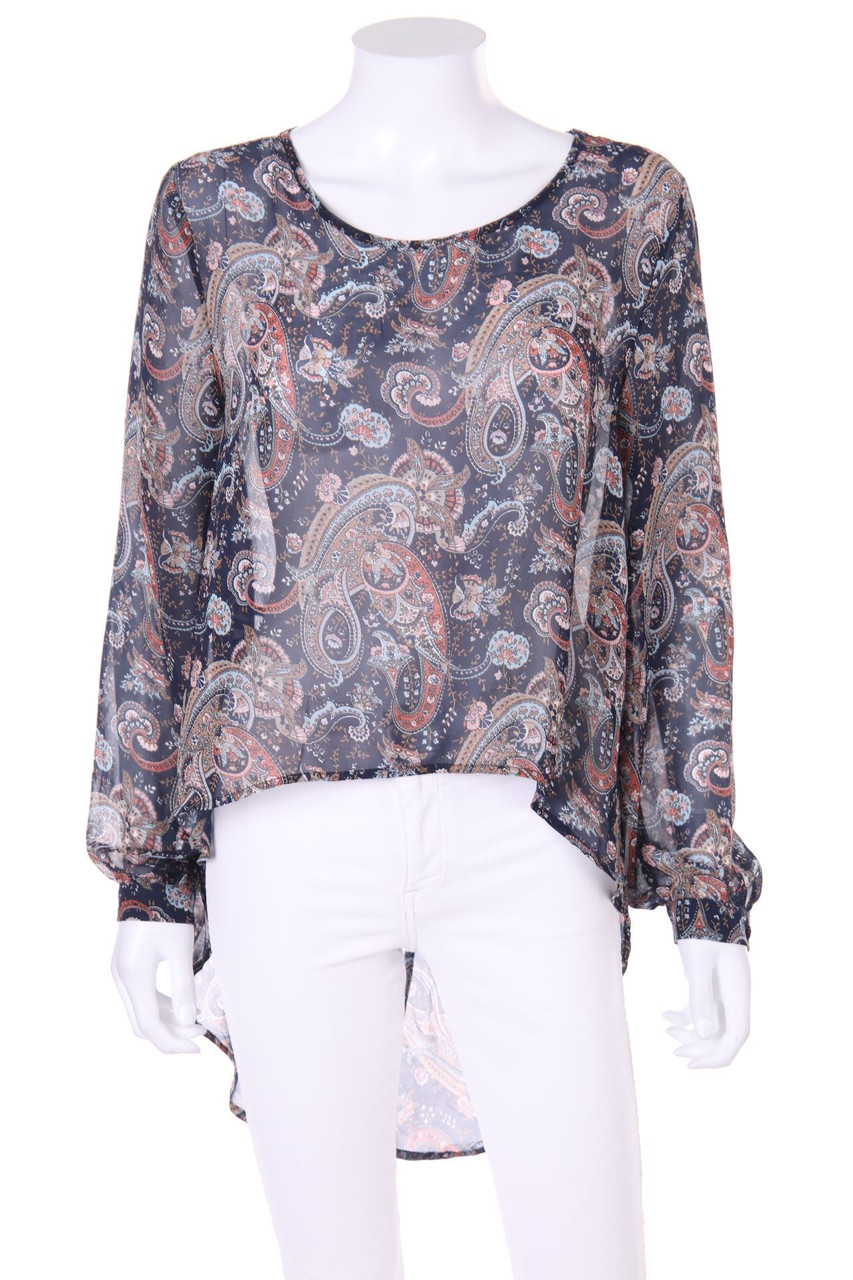 GLAMOROUS - Vokuhila-Chiffon-Bluse mit floralem Muster - M