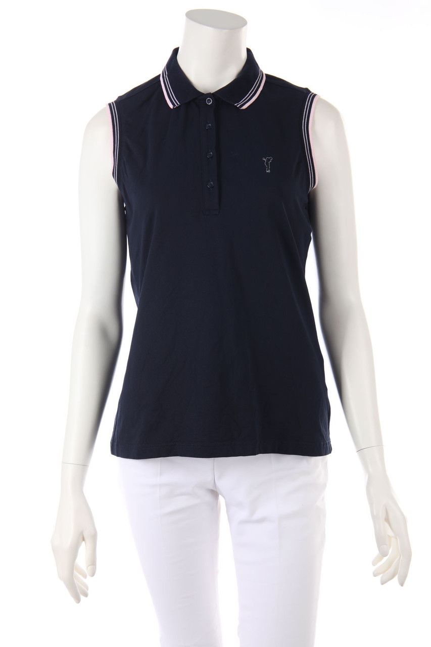 GOLFINO - sleeveless polo shirt with Logo-Stitching - L