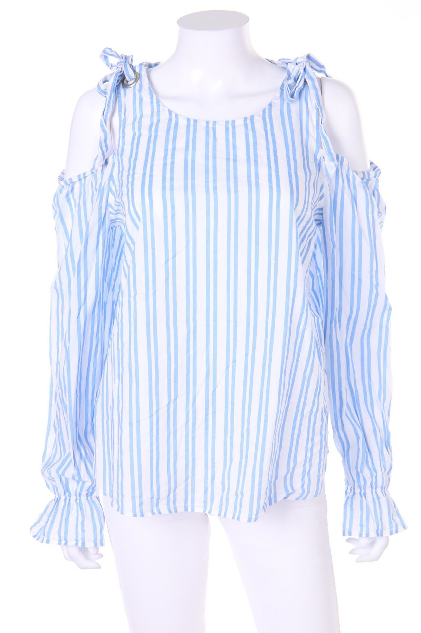 LINDEX - Cold-Shoulder-Cotton Blouse with Lacing - M