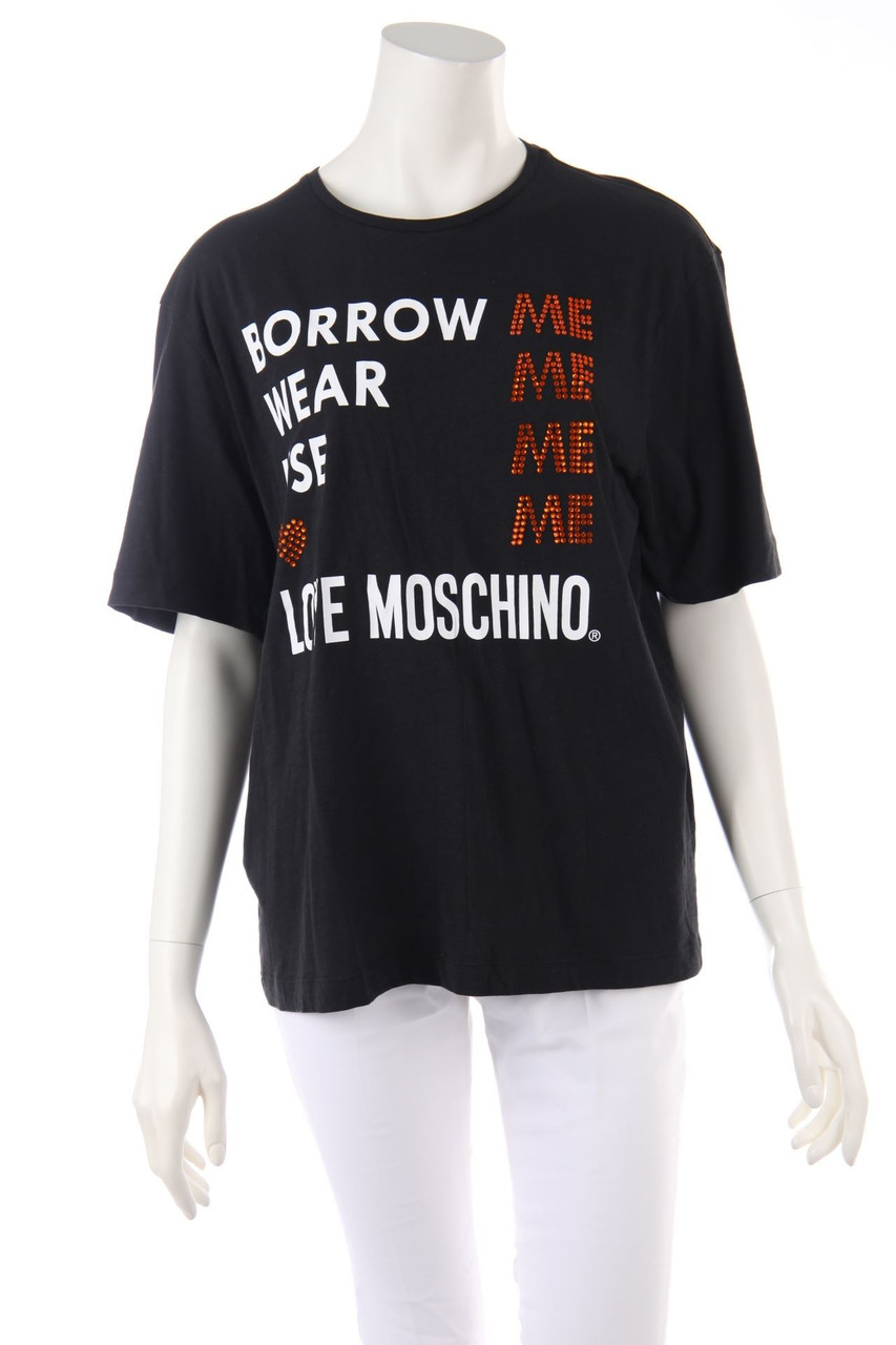 LOVE MOSCHINO - Oversize-Kurzarm-Shirt mit Statement-Print - D 40