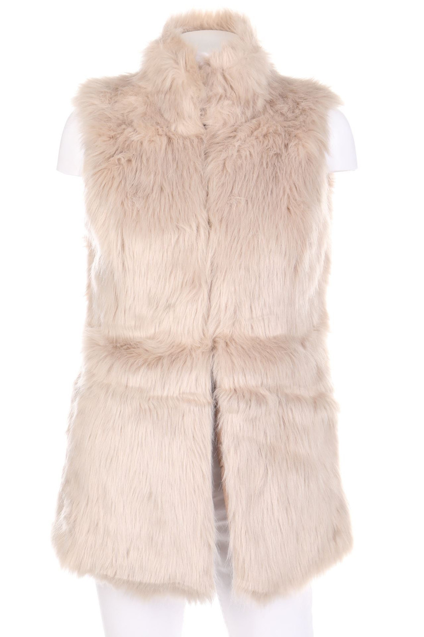 Bershka OUTERWEAR - Fake Fur-Weste mit Kunstleder-Details - S