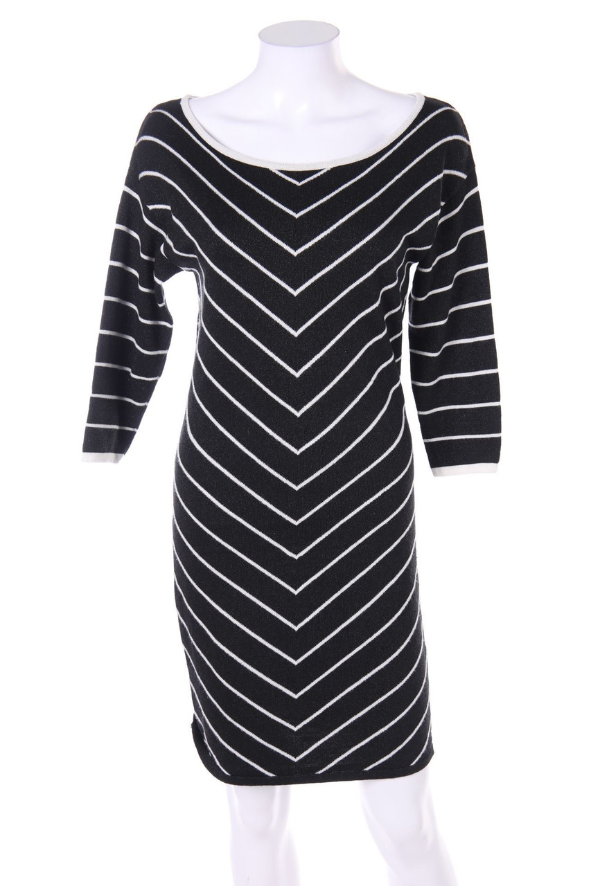 MORGAN - Glitter-Knit Dress with Stripes - S