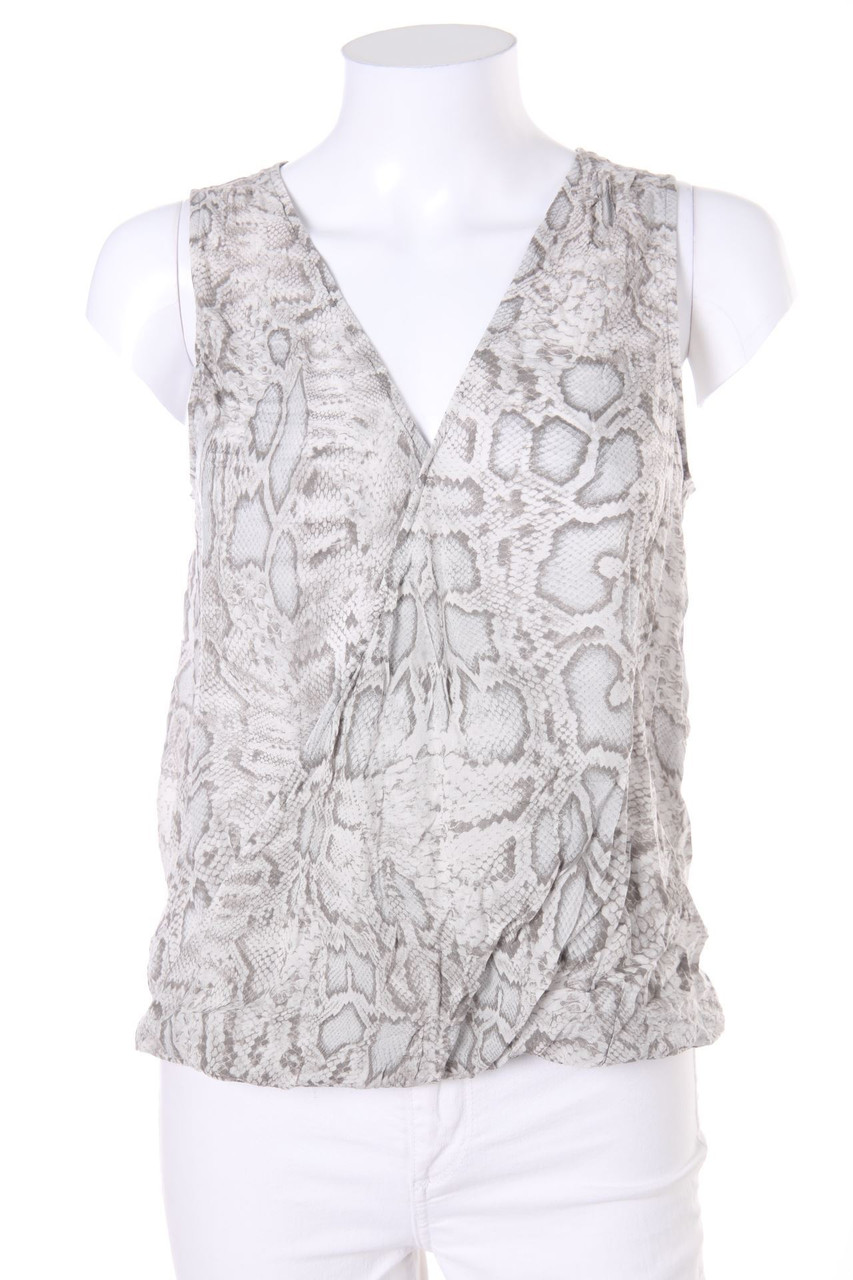 No Label - Blouse Top with Wrap-Effect with Animal Print - S