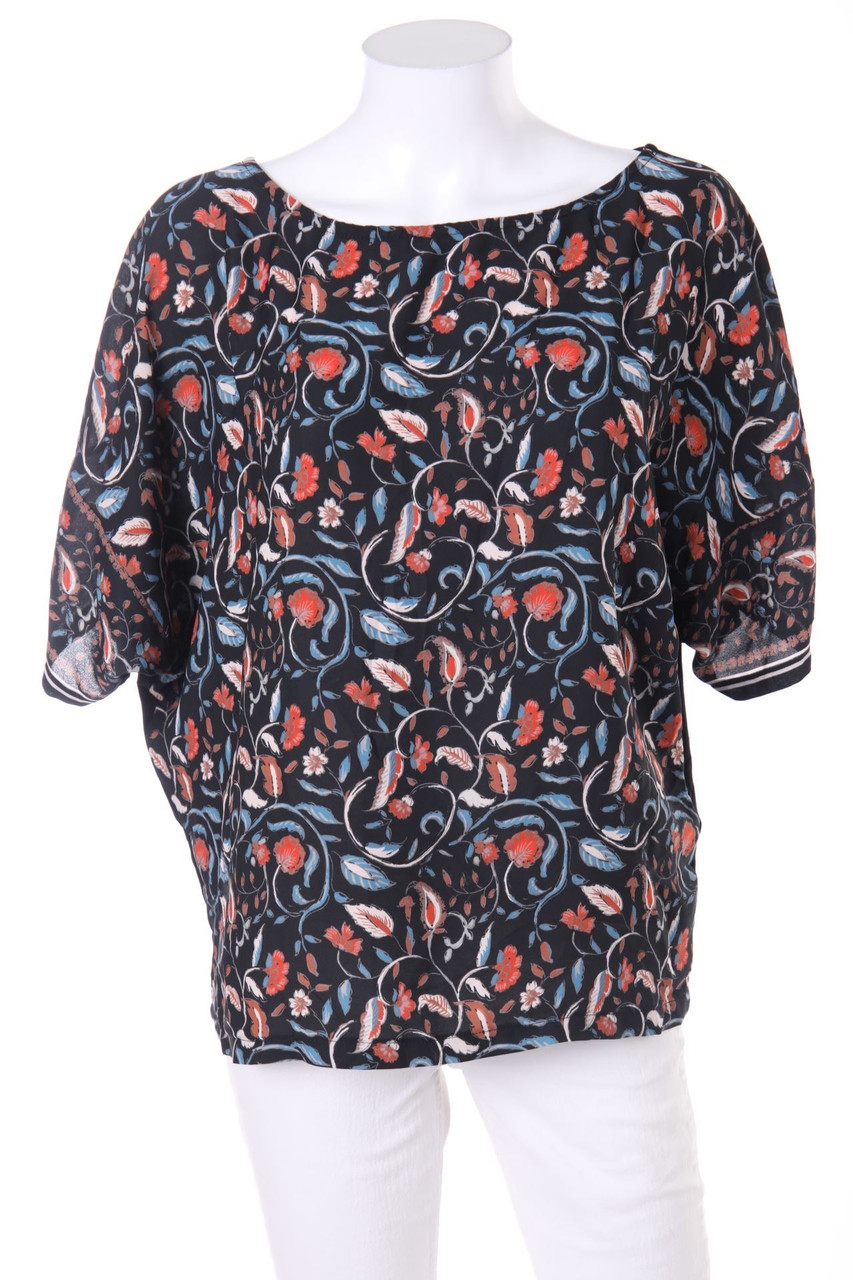 promod - Kurzarm-Bluse mit floralem Muster - L