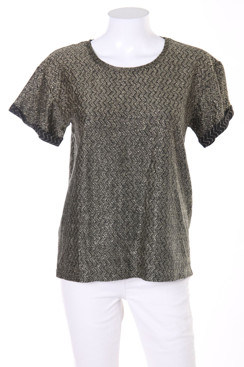 MANGO - Metallic-Kurzarm-Shirt - S