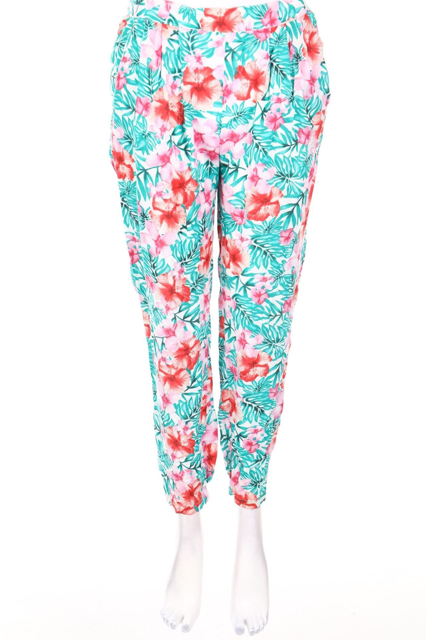 maddison - Jogger Pants with Tropical Print - S