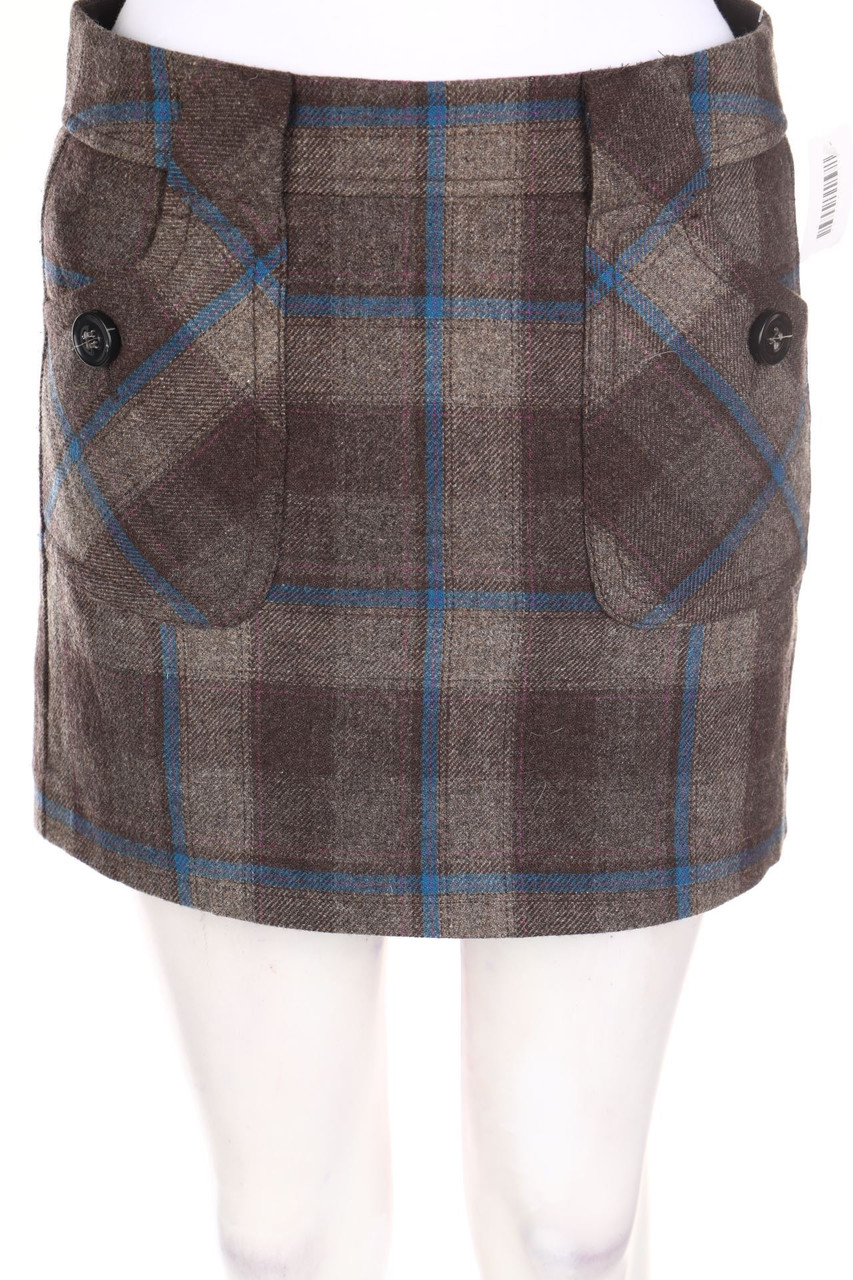 ESPRIT - Minirock aus Woll-Mix mit Karo-Muster - D 32