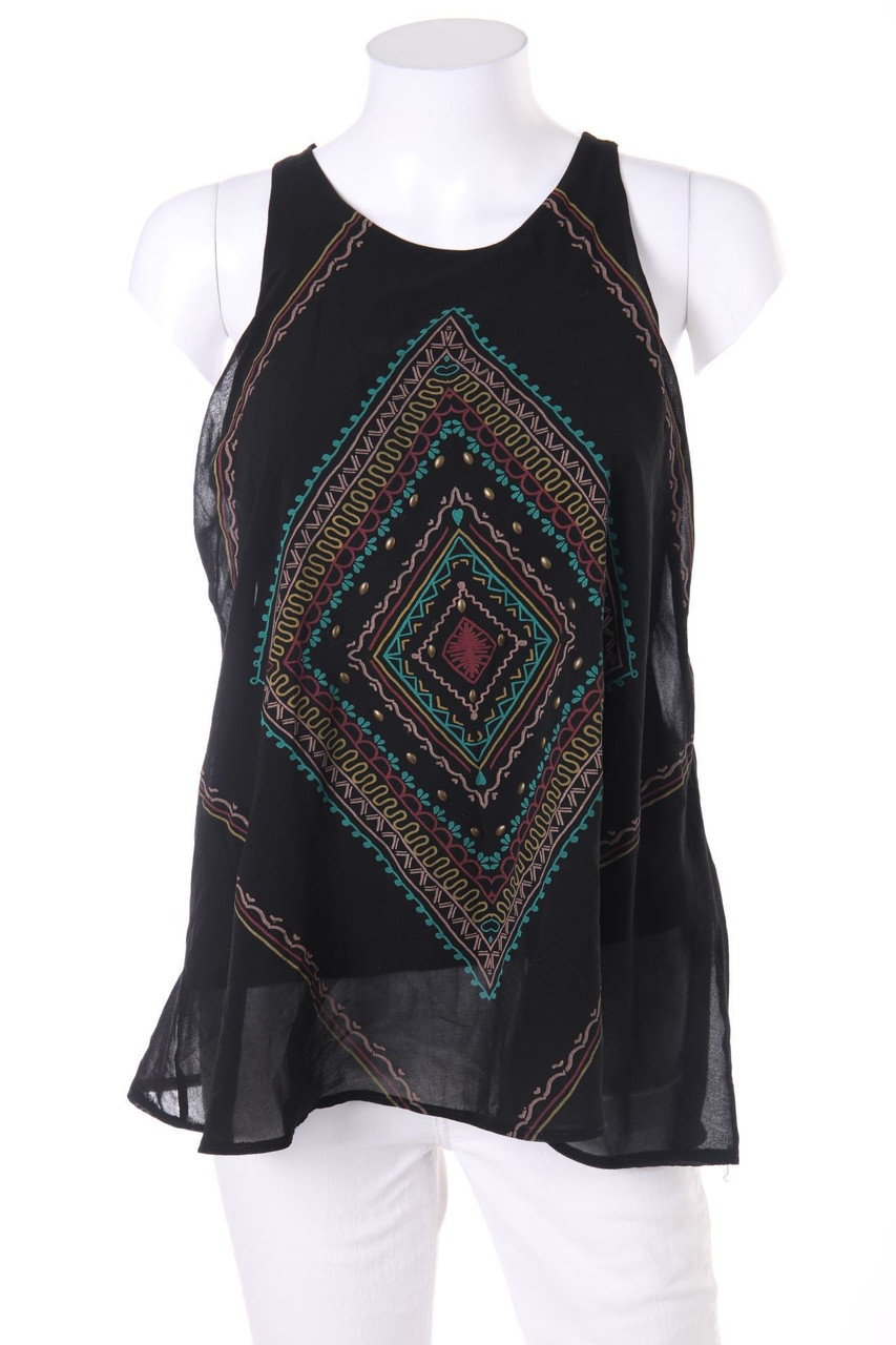 promod - Blusentop mit Print im Boho-Stil - M