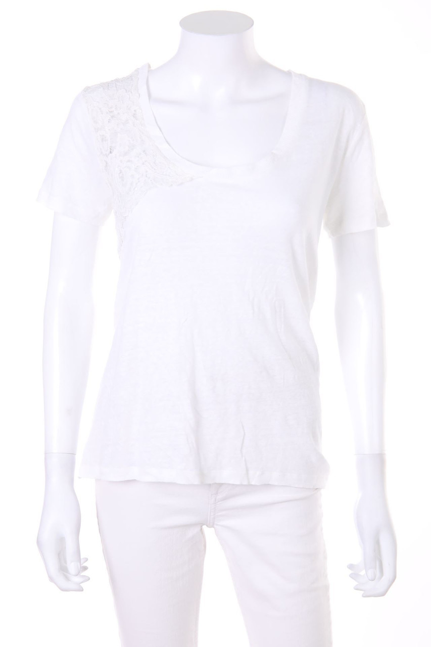 ZARA - Kurzarm-Shirt mit Spitze - L