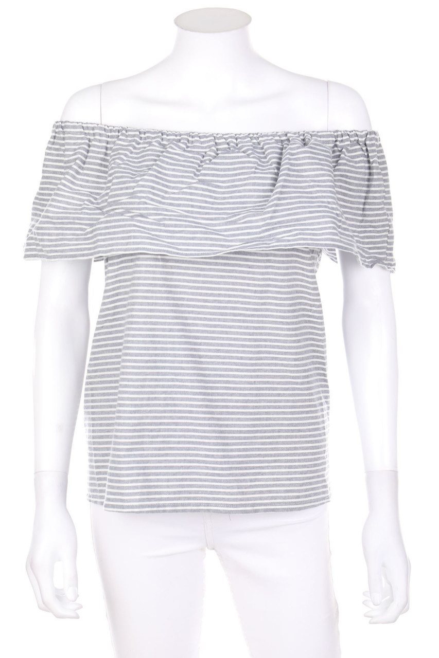 VILA - Carmen-Bluse mit Streifen - D 36