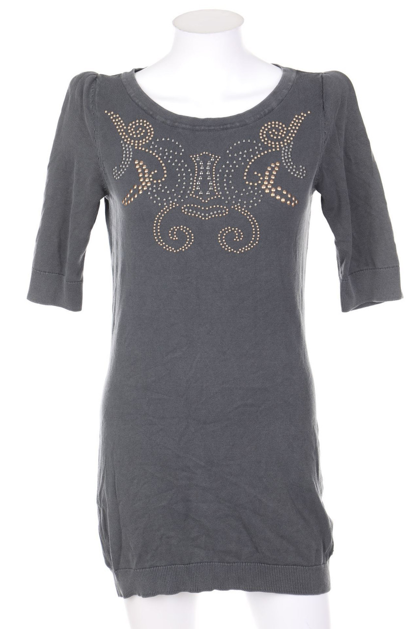 QS by s.Oliver - Garment Dyed-Mini-Knit Dress with Studs - S