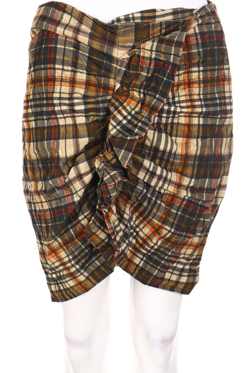 MANGO SUIT - Karo-Rock mit Raffungen - L