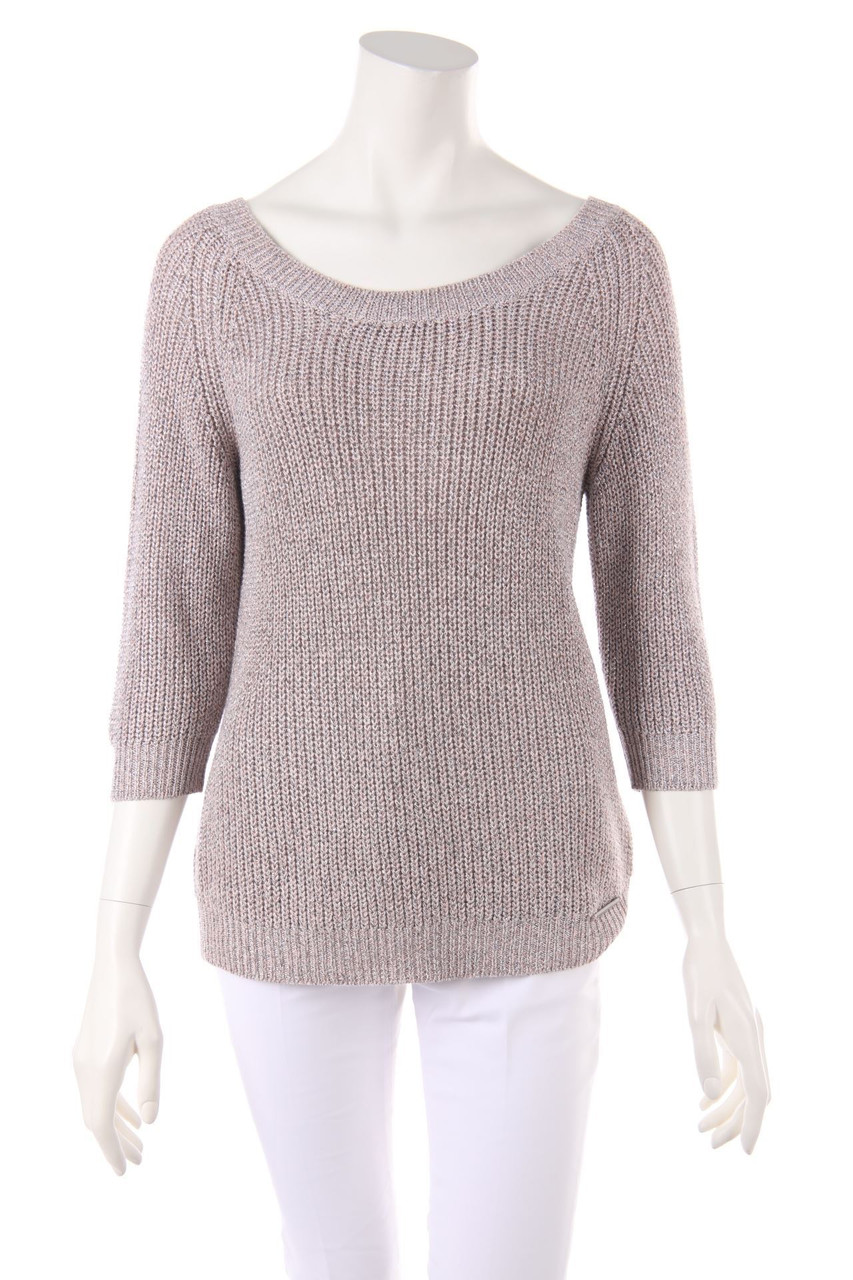 cop.copine - Glitzer-Strick-Pullover mit tiefem Rückenausschnitt - S
