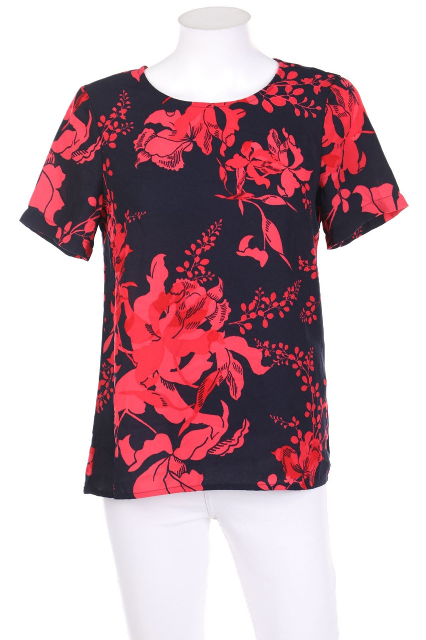 VERO MODA - Kurzarm-Bluse mit Blumen-Print - S