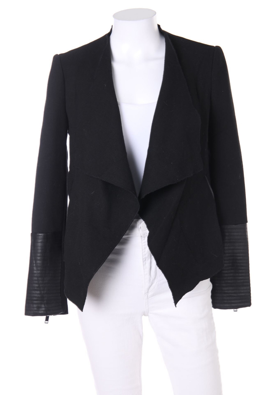 Zara Trafaluc Outerwear Collection - Blazer with Faux Leather Details - XS