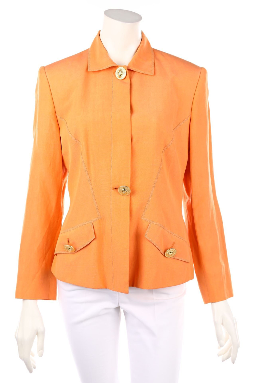 VERSUS Gianni Versace - Vintage-Blazer aus Leinen-Seide-Mix mit Logo-Knöpfen - D 38