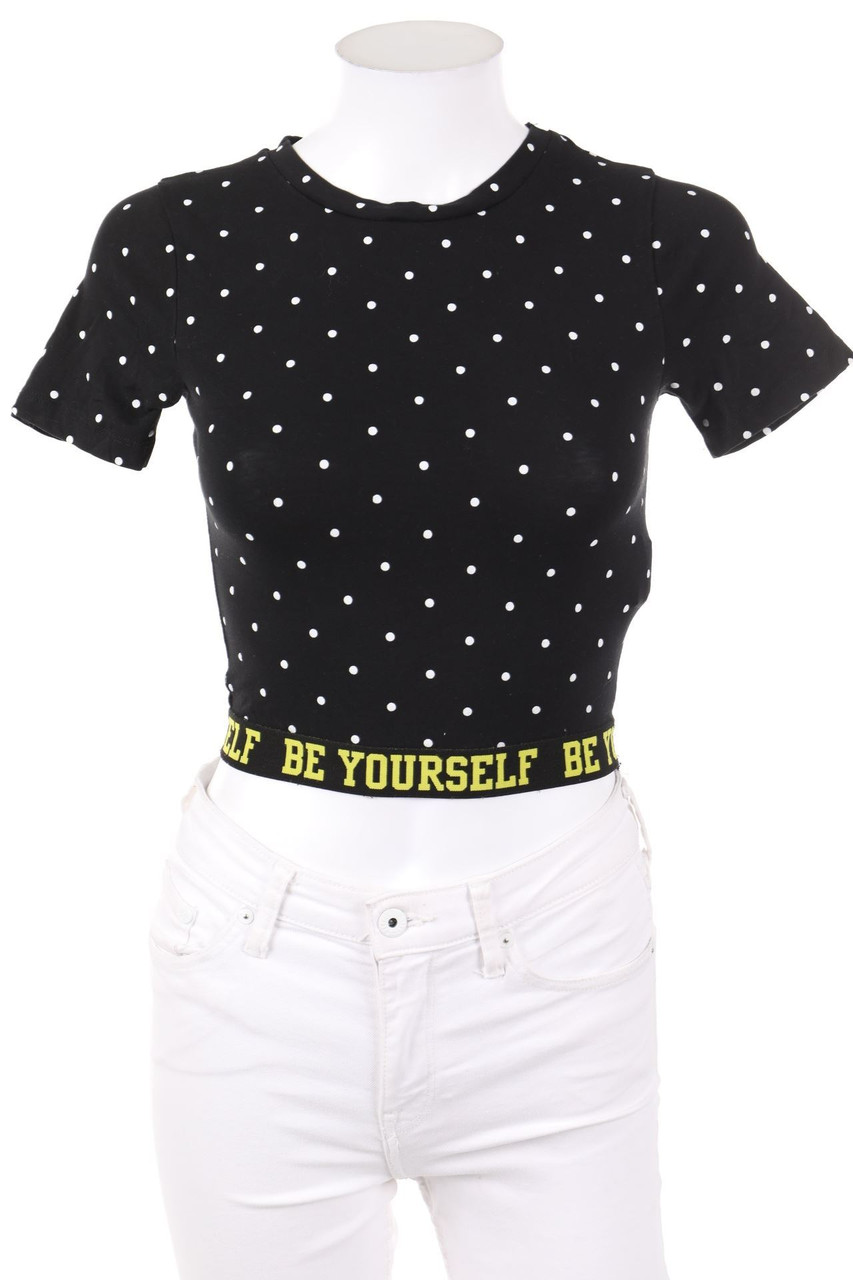 TALLY WEiJL - Cropped-Shirt with Statement Print - XS