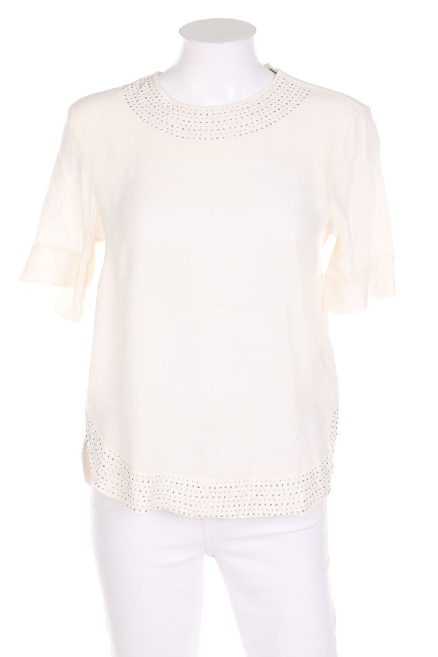 H&M - Kurzarm-Bluse mit Strass-Steinen - D 34