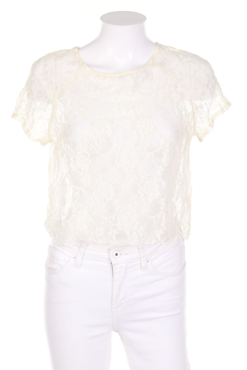 H&M DIVIDED - Kurzarm-Bluse aus Spitze - D 38