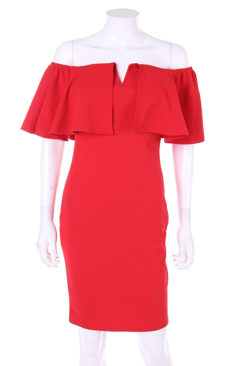 SECONDHAND - Carmen-Kleid mit Volants - S